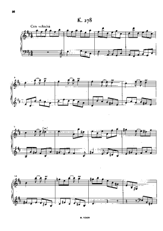 Domenico Scarlatti Keyboard Sonata In D Major K.278 score for Piano