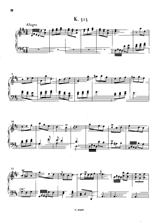 Domenico Scarlatti Keyboard Sonata In D Major K.313 score for Piano