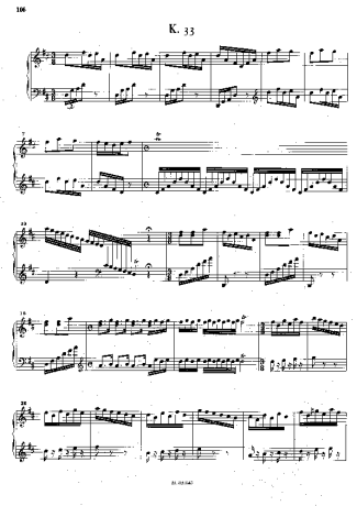 Domenico Scarlatti Keyboard Sonata In D Major K.33 score for Piano