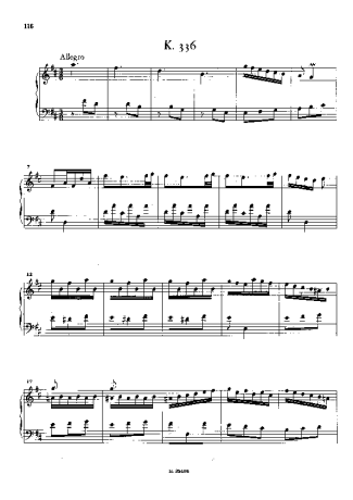 Domenico Scarlatti Keyboard Sonata In D Major K.336 score for Piano