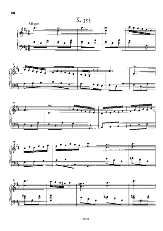 Domenico Scarlatti Keyboard Sonata In D Major K.353 score for Piano