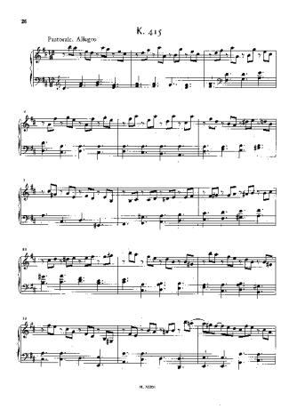 Domenico Scarlatti Keyboard Sonata In D Major K.415 score for Piano