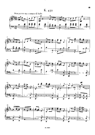 Domenico Scarlatti Keyboard Sonata In D Major K.430 score for Piano