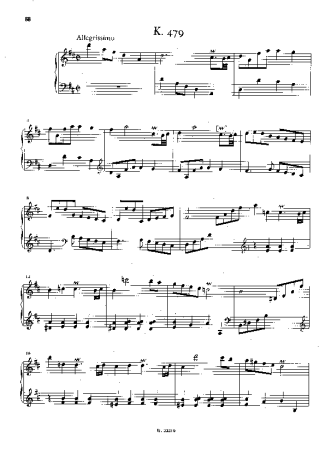 Domenico Scarlatti Keyboard Sonata In D Major K.479 score for Piano