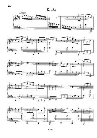 Domenico Scarlatti Keyboard Sonata In D Major K.484 score for Piano