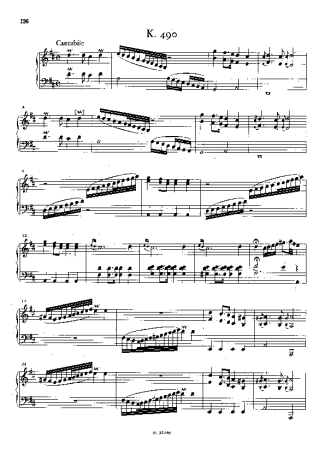 Domenico Scarlatti Keyboard Sonata In D Major K.490 score for Piano