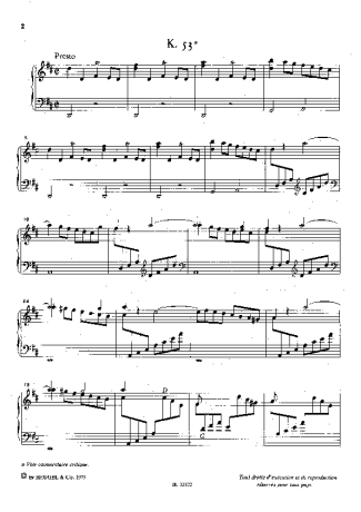 Domenico Scarlatti Keyboard Sonata In D Major K.53 score for Piano