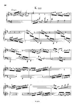 Domenico Scarlatti Keyboard Sonata In D Major K.535 score for Piano