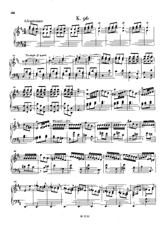 Domenico Scarlatti Keyboard Sonata In D Major K.96 score for Piano