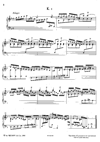 Domenico Scarlatti Keyboard Sonata In D Minor K.1 score for Piano