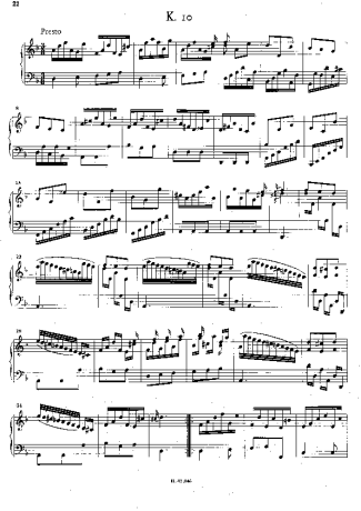 Domenico Scarlatti Keyboard Sonata In D Minor K.10 score for Piano