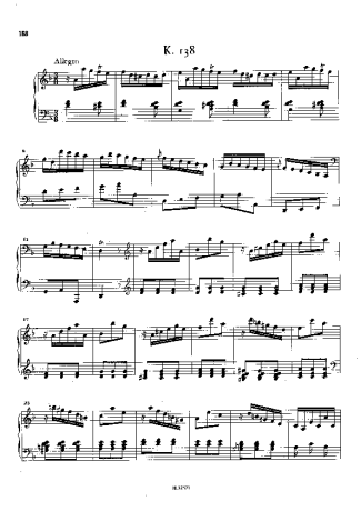 Domenico Scarlatti Keyboard Sonata In D Minor K.138 score for Piano