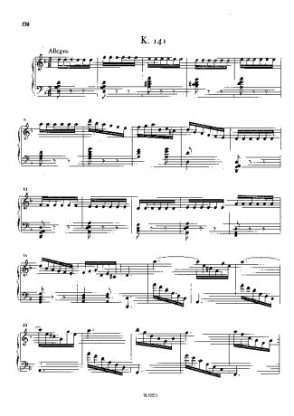 Domenico Scarlatti Keyboard Sonata In D Minor K.141 score for Piano