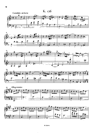 Domenico Scarlatti Keyboard Sonata In D Minor K.176 score for Piano