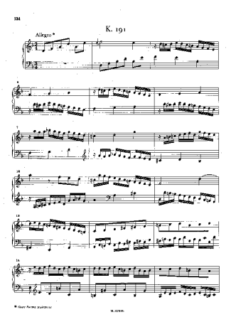 Domenico Scarlatti Keyboard Sonata In D Minor K.191 score for Piano