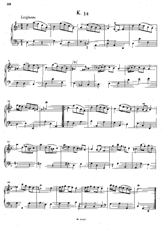 Domenico Scarlatti Keyboard Sonata In D Minor K.34 score for Piano