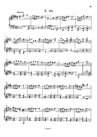 Domenico Scarlatti Keyboard Sonata In E Major K.162 score for Piano
