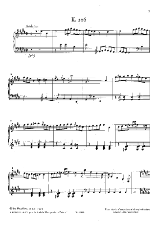 Domenico Scarlatti Keyboard Sonata In E Major K.206 score for Piano