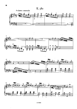 Domenico Scarlatti Keyboard Sonata In E Major K.380 score for Piano