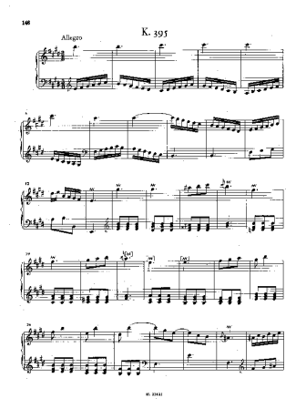 Domenico Scarlatti Keyboard Sonata In E Major K.395 score for Piano