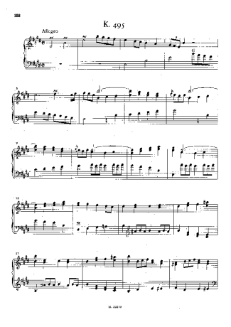 Domenico Scarlatti Keyboard Sonata In E Major K.495 score for Piano