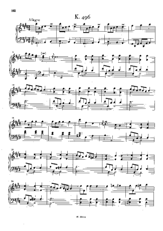 Domenico Scarlatti Keyboard Sonata In E Major K.496 score for Piano