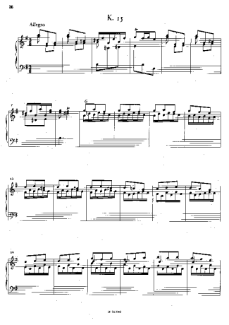 Domenico Scarlatti Keyboard Sonata In E Minor K.15 score for Piano