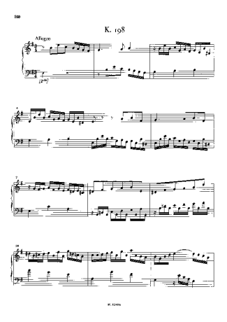 Domenico Scarlatti Keyboard Sonata In E Minor K.198 score for Piano