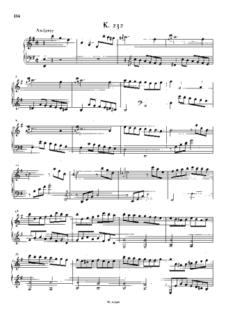 Domenico Scarlatti Keyboard Sonata In E Minor K.232 score for Piano