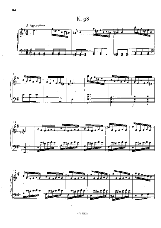 Domenico Scarlatti Keyboard Sonata In E Minor K.98 score for Piano