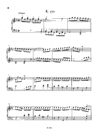 Domenico Scarlatti Keyboard Sonata In E-flat Major K.370 score for Piano