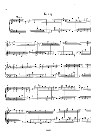Domenico Scarlatti Keyboard Sonata In Eb Major K.123 score for Piano