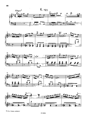 Domenico Scarlatti Keyboard Sonata In Eb Major K.193 score for Piano