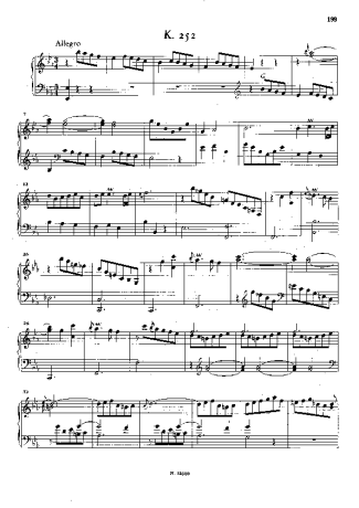 Domenico Scarlatti Keyboard Sonata In Eb Major K.252 score for Piano