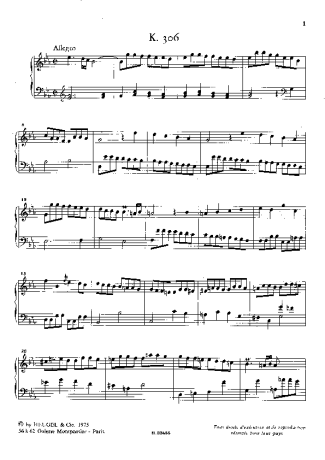 Domenico Scarlatti Keyboard Sonata In Eb Major K.306 score for Piano