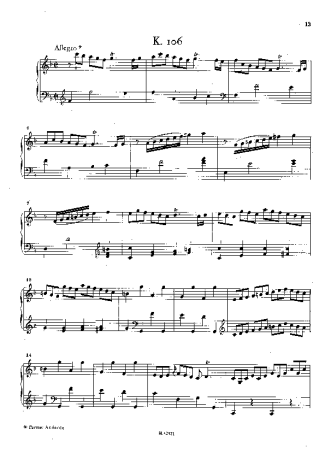 Domenico Scarlatti Keyboard Sonata In F Major K.106 score for Piano