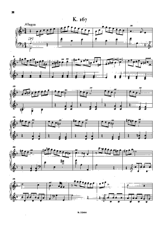 Domenico Scarlatti Keyboard Sonata In F Major K.167 score for Piano