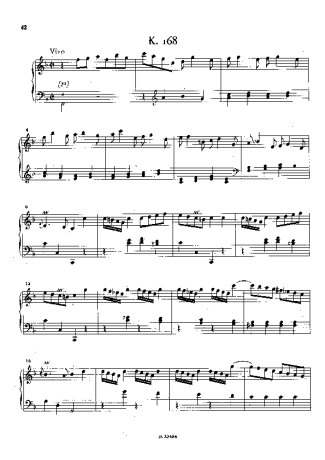 Domenico Scarlatti Keyboard Sonata In F Major K.168 score for Piano
