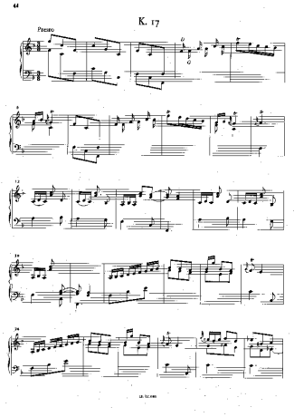 Domenico Scarlatti Keyboard Sonata In F Major K.17 score for Piano