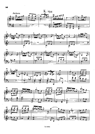 Domenico Scarlatti Keyboard Sonata In F Major K.194 score for Piano