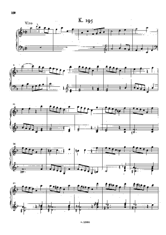 Domenico Scarlatti Keyboard Sonata In F Major K.195 score for Piano
