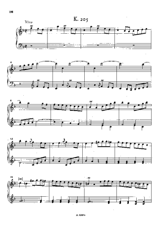 Domenico Scarlatti Keyboard Sonata In F Major K.205 score for Piano