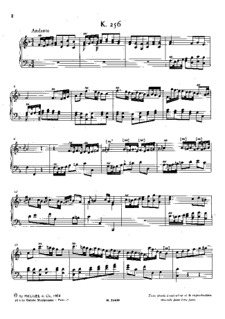 Domenico Scarlatti Keyboard Sonata In F Major K.256 score for Piano