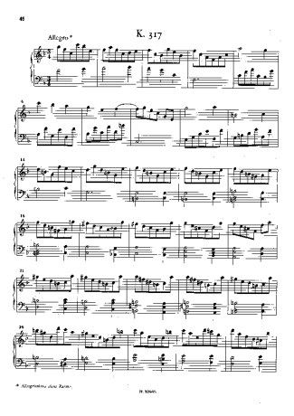 Domenico Scarlatti Keyboard Sonata In F Major K.317 score for Piano