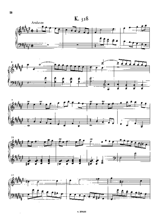 Domenico Scarlatti Keyboard Sonata In F# Major K.318 score for Piano