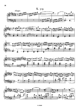 Domenico Scarlatti Keyboard Sonata In F# Major K.319 score for Piano
