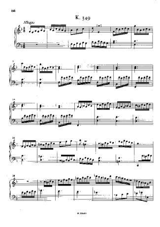 Domenico Scarlatti Keyboard Sonata In F Major K.349 score for Piano