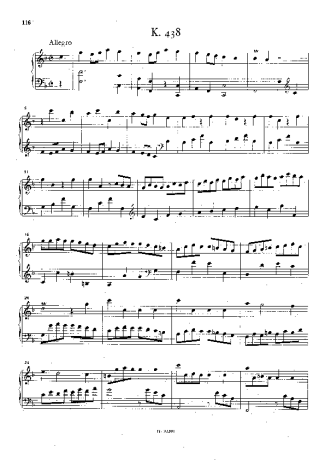 Domenico Scarlatti Keyboard Sonata In F Major K.438 score for Piano