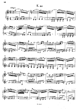 Domenico Scarlatti Keyboard Sonata In F Major K.44 score for Piano