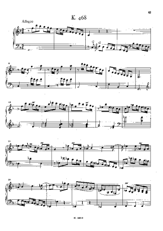 Domenico Scarlatti Keyboard Sonata In F Major K.468 score for Piano